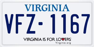 VA license plate VFZ1167