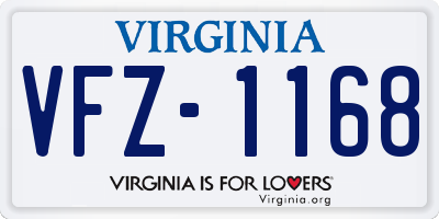 VA license plate VFZ1168
