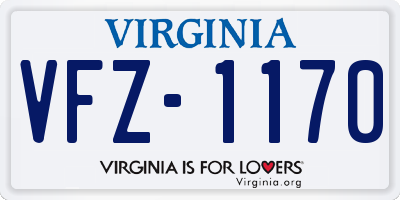 VA license plate VFZ1170