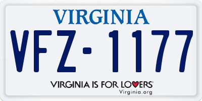 VA license plate VFZ1177
