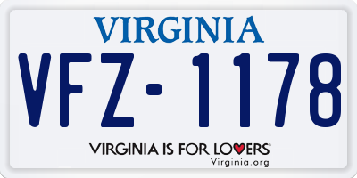 VA license plate VFZ1178