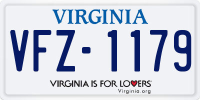 VA license plate VFZ1179