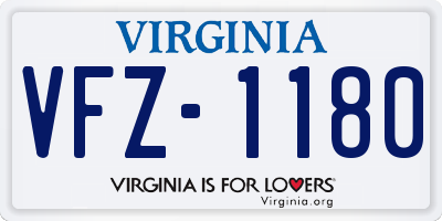 VA license plate VFZ1180