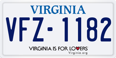 VA license plate VFZ1182