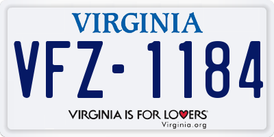 VA license plate VFZ1184