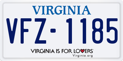 VA license plate VFZ1185