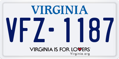 VA license plate VFZ1187