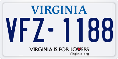 VA license plate VFZ1188