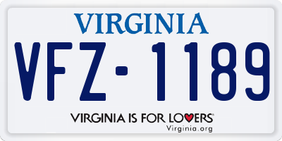 VA license plate VFZ1189