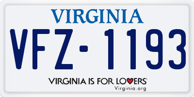 VA license plate VFZ1193
