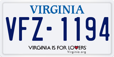 VA license plate VFZ1194