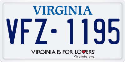 VA license plate VFZ1195