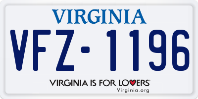 VA license plate VFZ1196