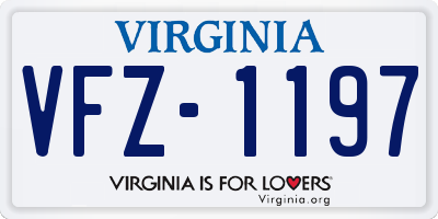 VA license plate VFZ1197