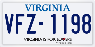 VA license plate VFZ1198