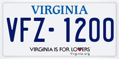 VA license plate VFZ1200