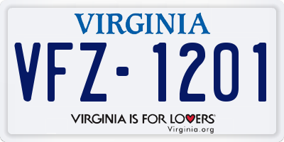 VA license plate VFZ1201