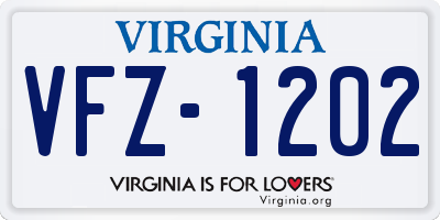 VA license plate VFZ1202