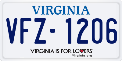 VA license plate VFZ1206