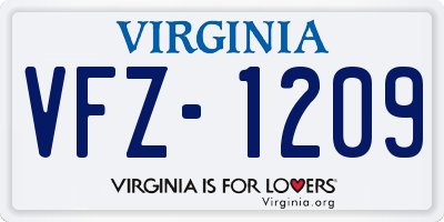 VA license plate VFZ1209