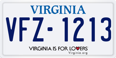 VA license plate VFZ1213