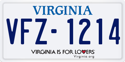 VA license plate VFZ1214