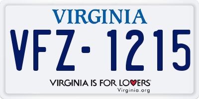VA license plate VFZ1215