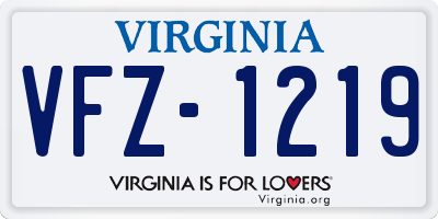 VA license plate VFZ1219