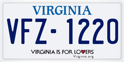 VA license plate VFZ1220