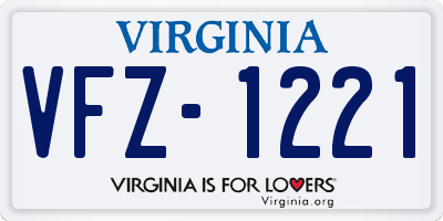 VA license plate VFZ1221