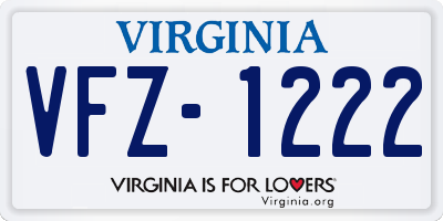 VA license plate VFZ1222