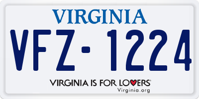 VA license plate VFZ1224
