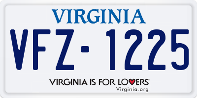 VA license plate VFZ1225