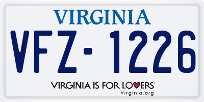 VA license plate VFZ1226