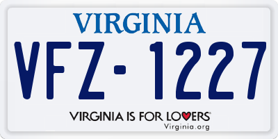 VA license plate VFZ1227