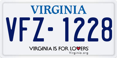 VA license plate VFZ1228