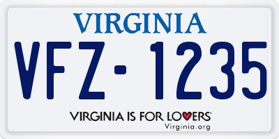 VA license plate VFZ1235