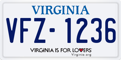 VA license plate VFZ1236