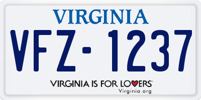 VA license plate VFZ1237