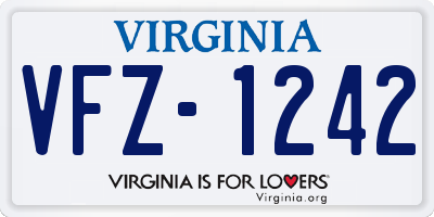 VA license plate VFZ1242