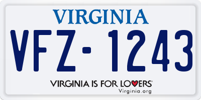 VA license plate VFZ1243