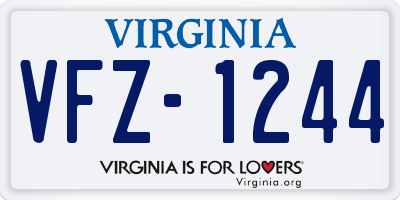 VA license plate VFZ1244
