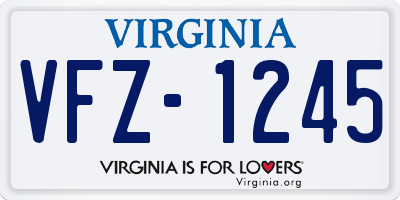 VA license plate VFZ1245