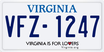 VA license plate VFZ1247