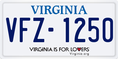 VA license plate VFZ1250