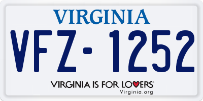 VA license plate VFZ1252