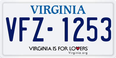 VA license plate VFZ1253