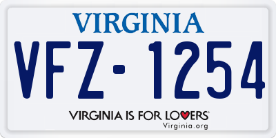 VA license plate VFZ1254