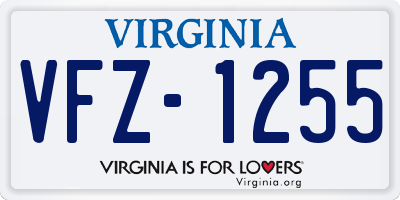 VA license plate VFZ1255