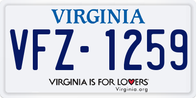 VA license plate VFZ1259